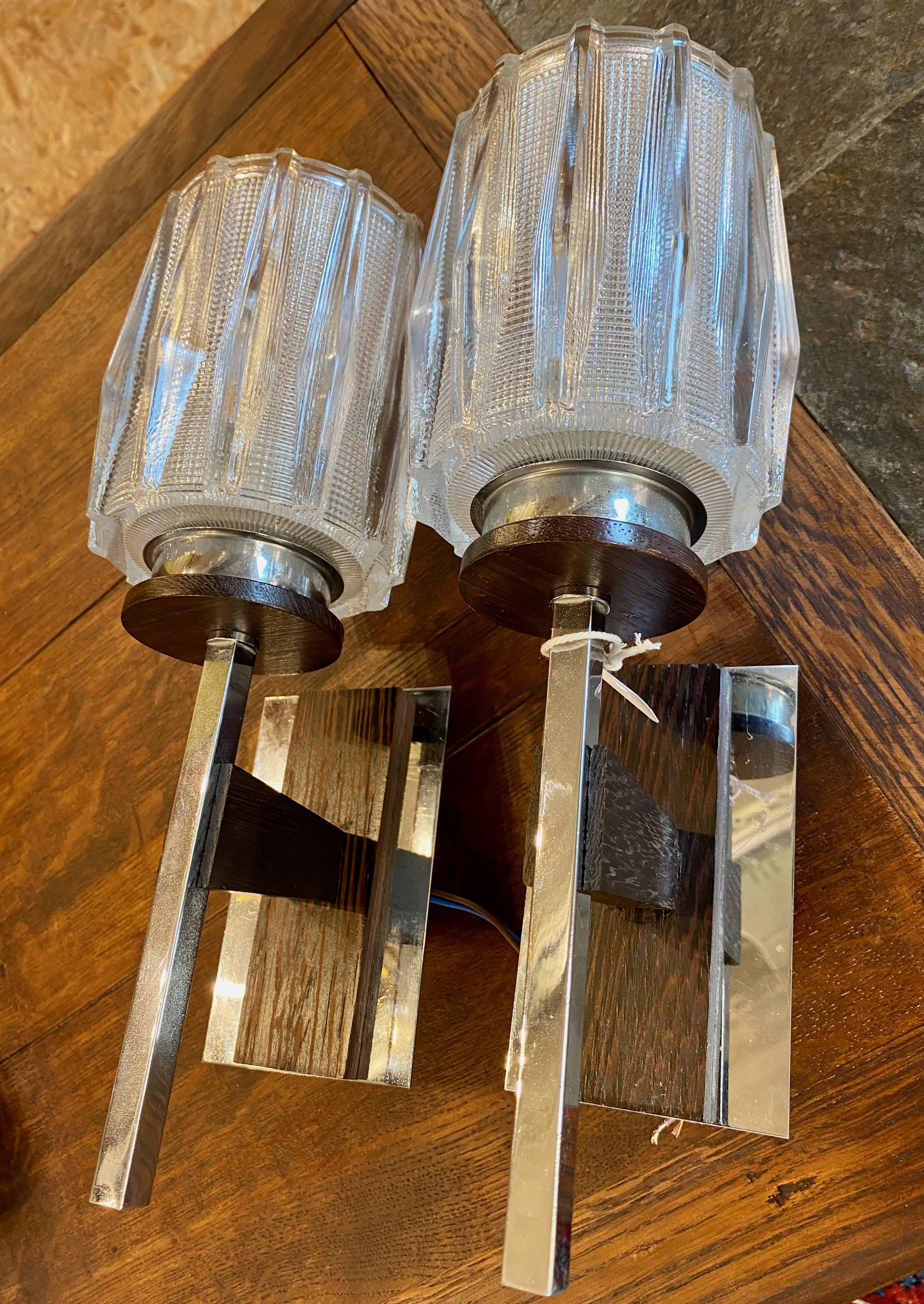 Pair of Mid-century Scandinavian Brutalist wall lights (1960s-70s)