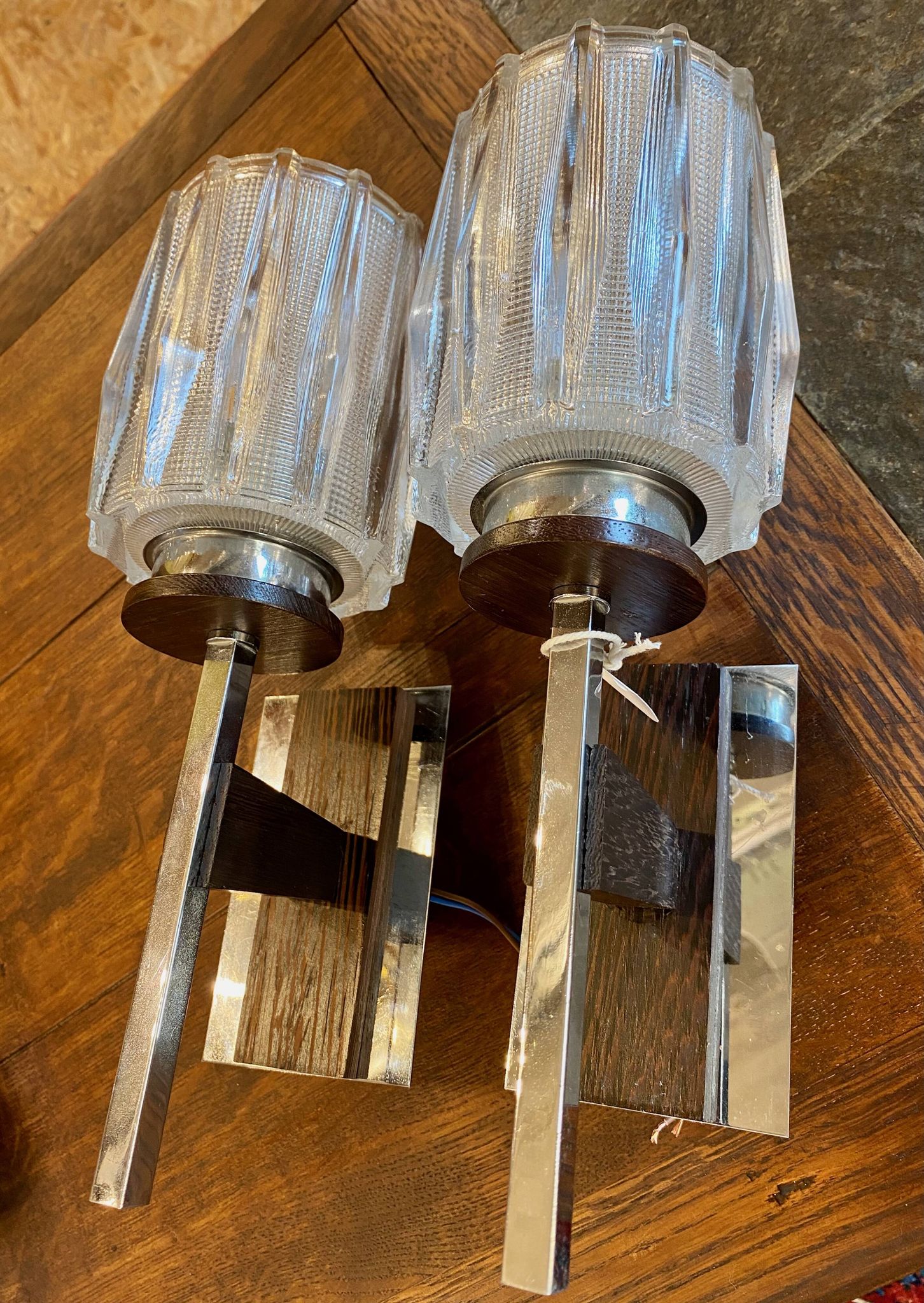 Pair of Mid-century Scandinavian Brutalist wall lights (1960s-70s)