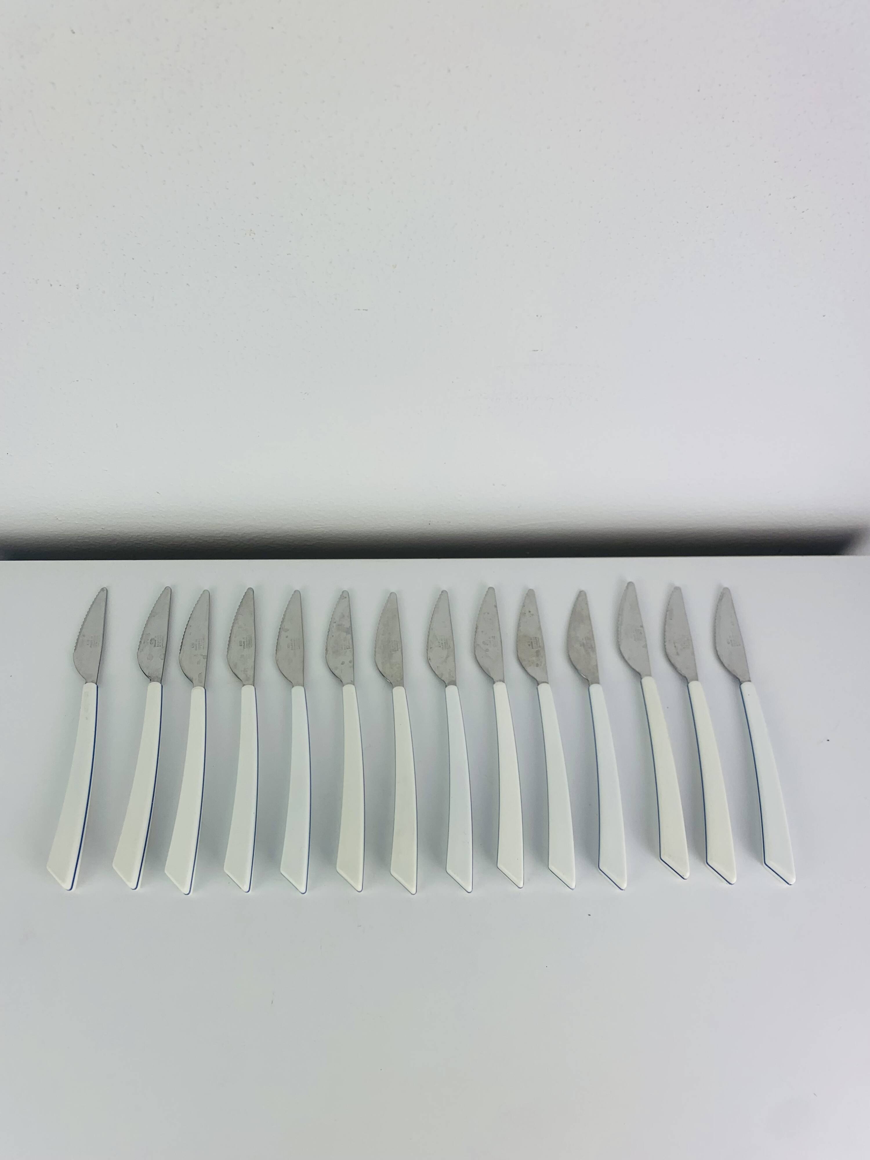 14 knives by Nathalie George for Air France, stainless steel, vintage