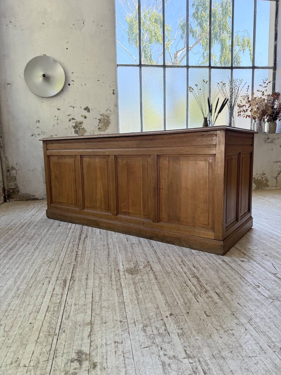 1950s oak office counter