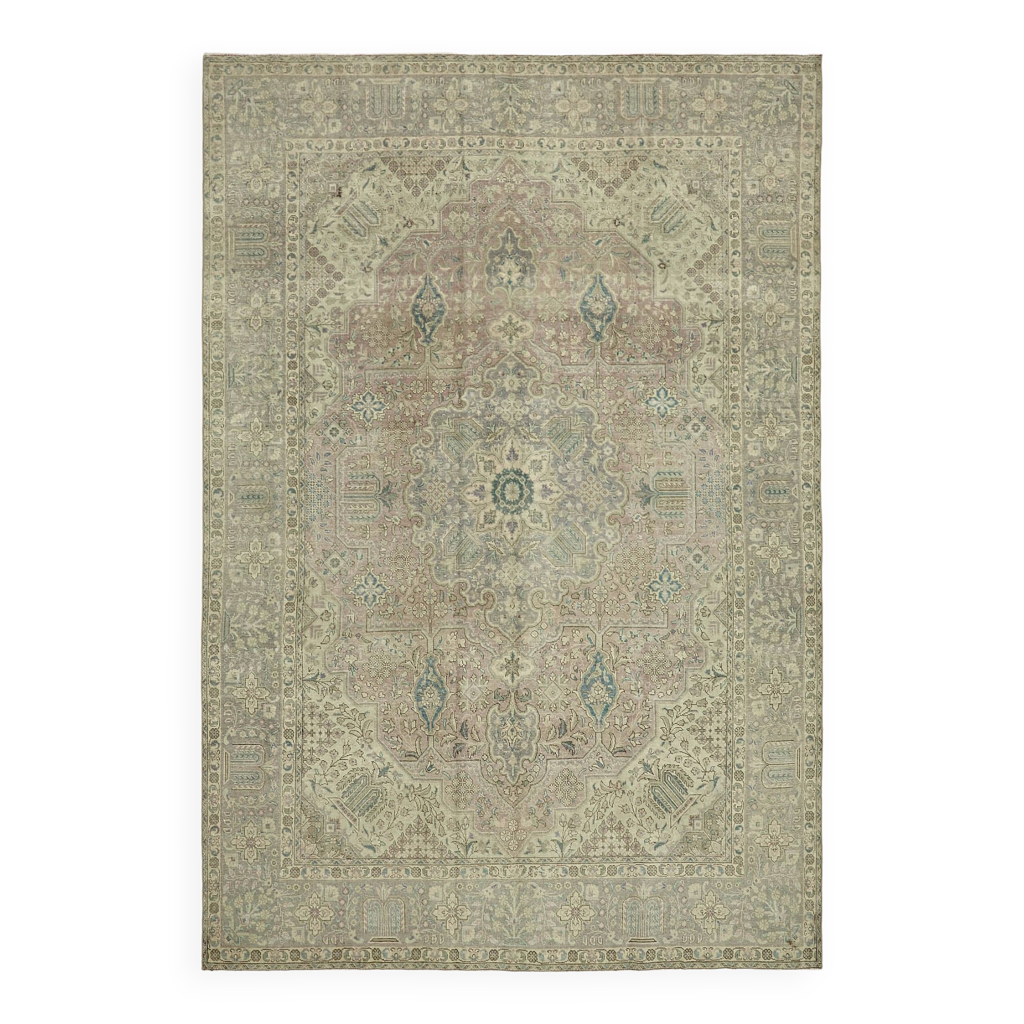 Tapis 1,40m/2m motif oriental Goume Qom ivoire - Décoration