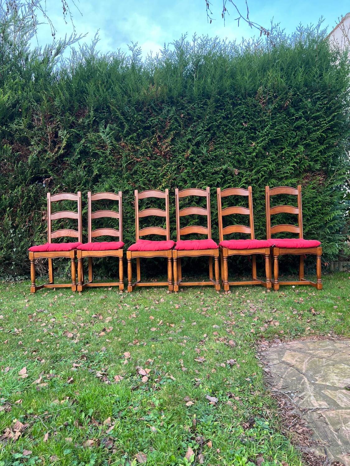 6 oak farmhouse chairs