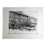 Nicole Bouharmont, Serres et jardin des plantes. pointe sèche signée au crayon