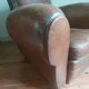 Club armchair, patinated leather