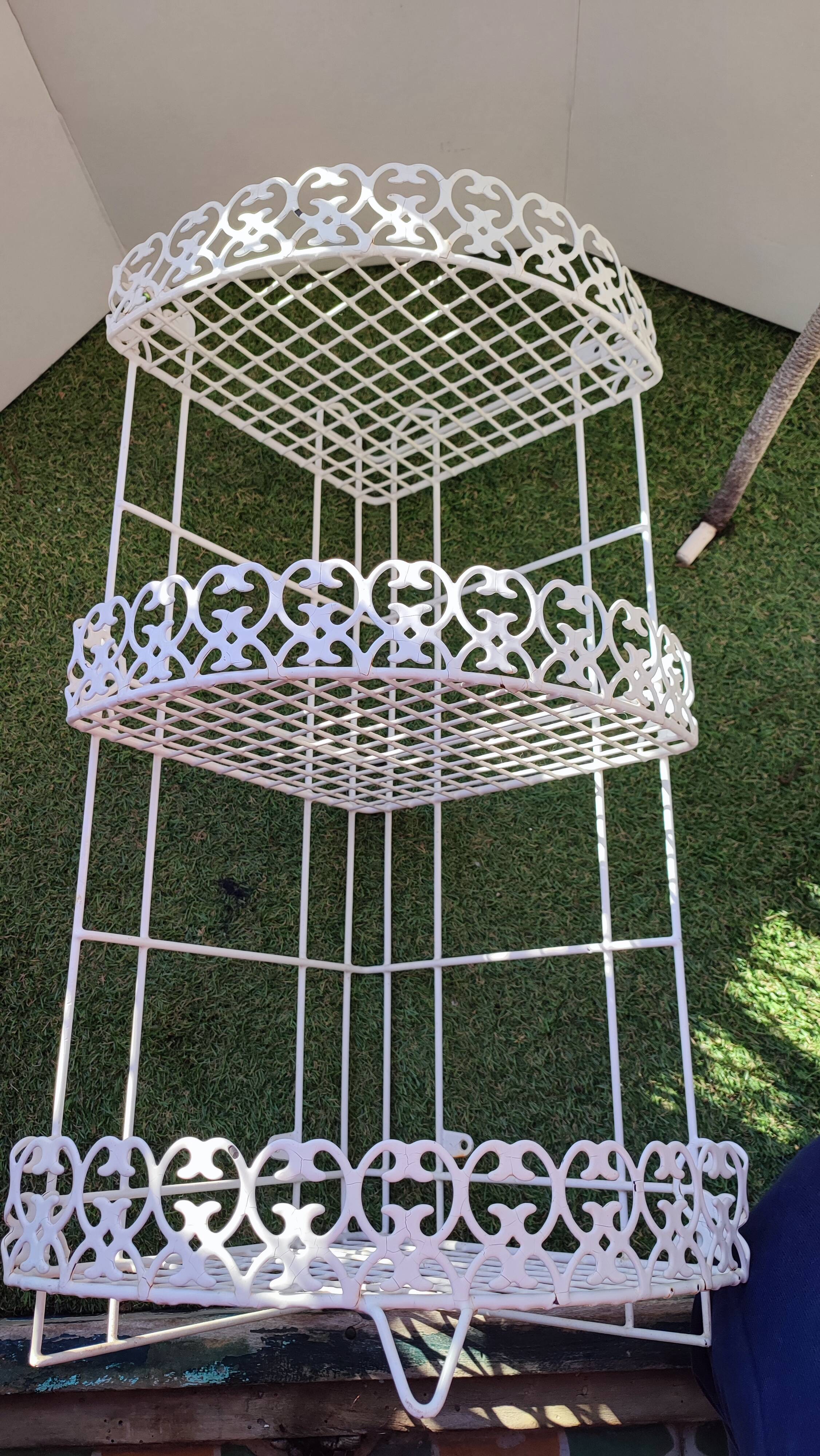 White metal corner shelf