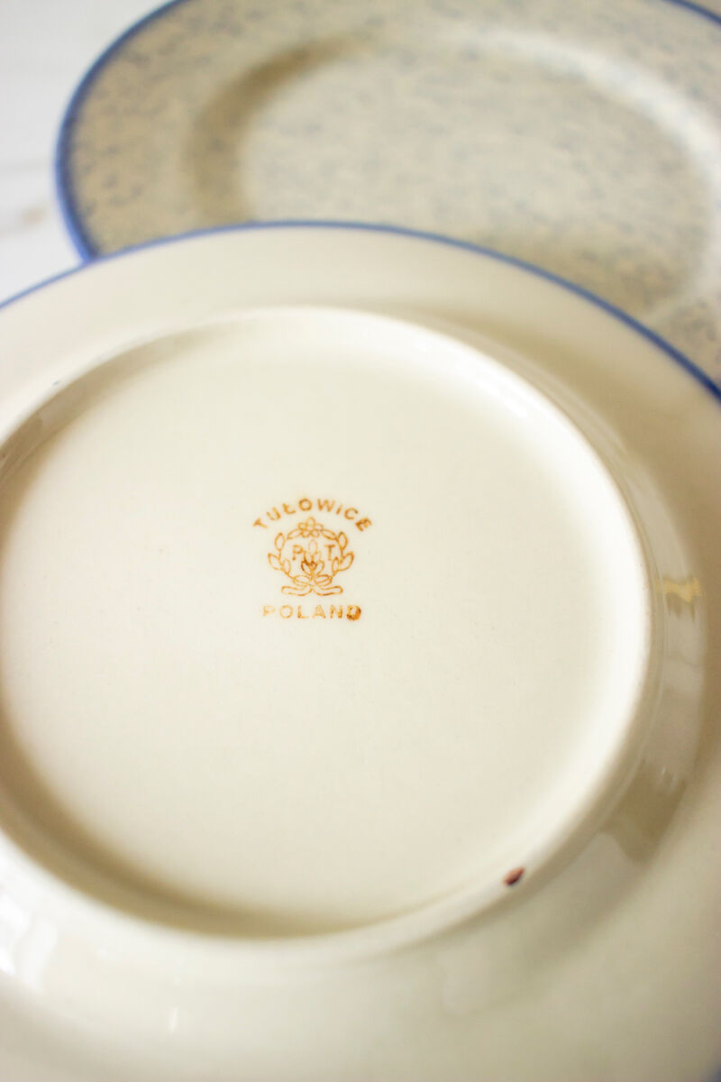2 blue dessert plates Tulowice