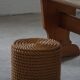 Side table / Ottoman in cord in modern French style from the late 20th century, 1980s.