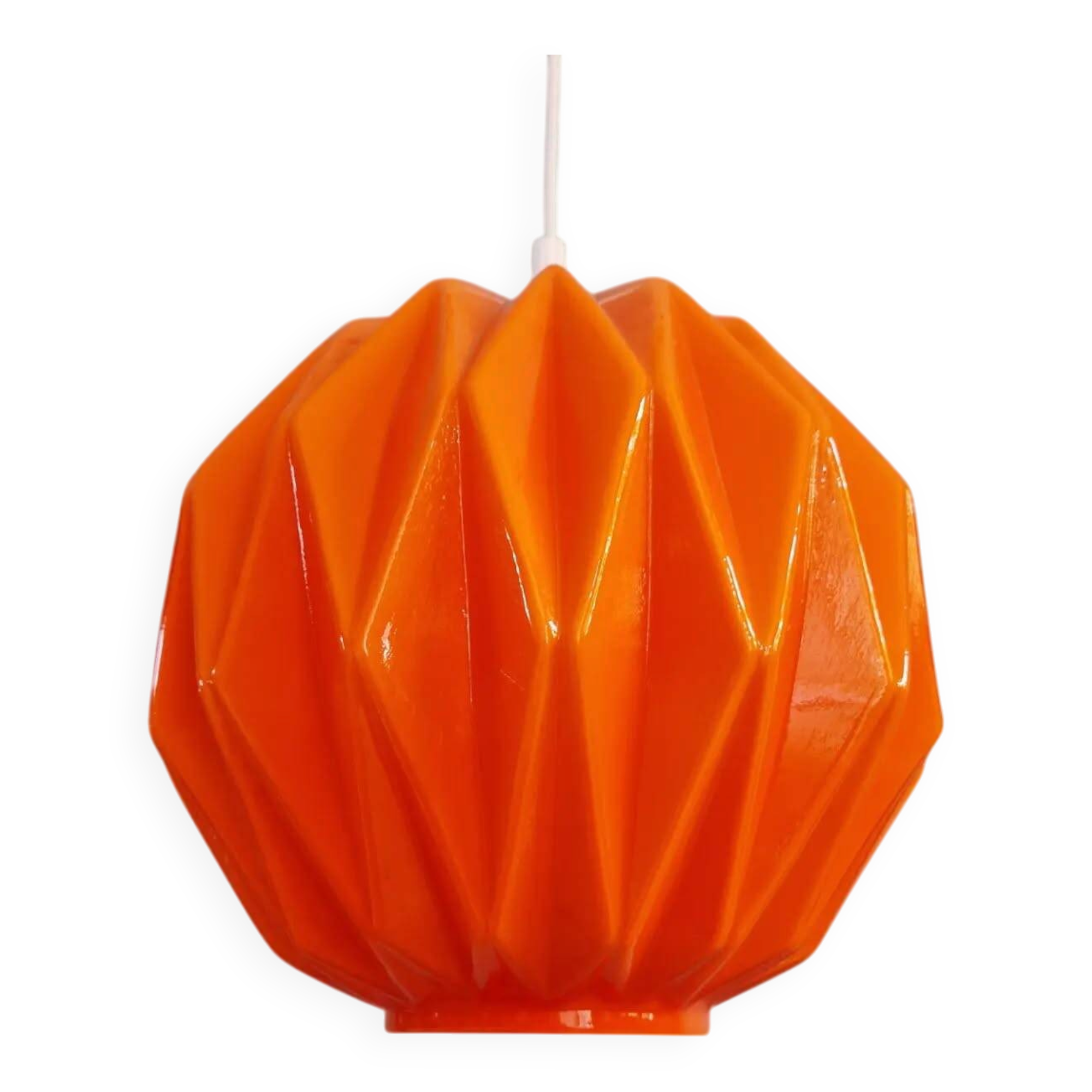 Vintage suspension in orange opaline, 1970