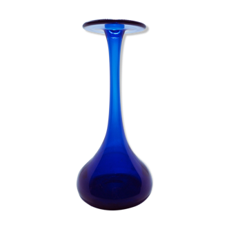 Scandinavian blue glass vase