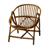 Wicker shell child chair, 60s
