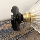 Vintage holophanous glass ceiling lamp