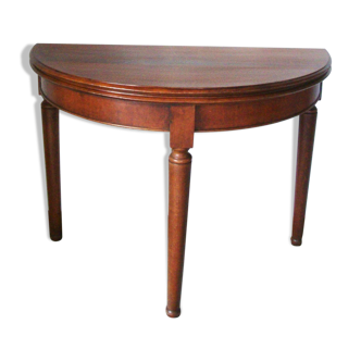 Exotic wooden half-moon table 1970