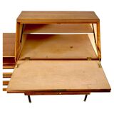 Midcentury Modern Zebra Walnut Sideboard with Drawers, La Permanente Cantu