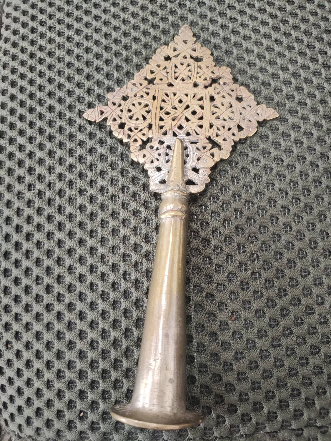 Ethiopian bronze processional cross 19th