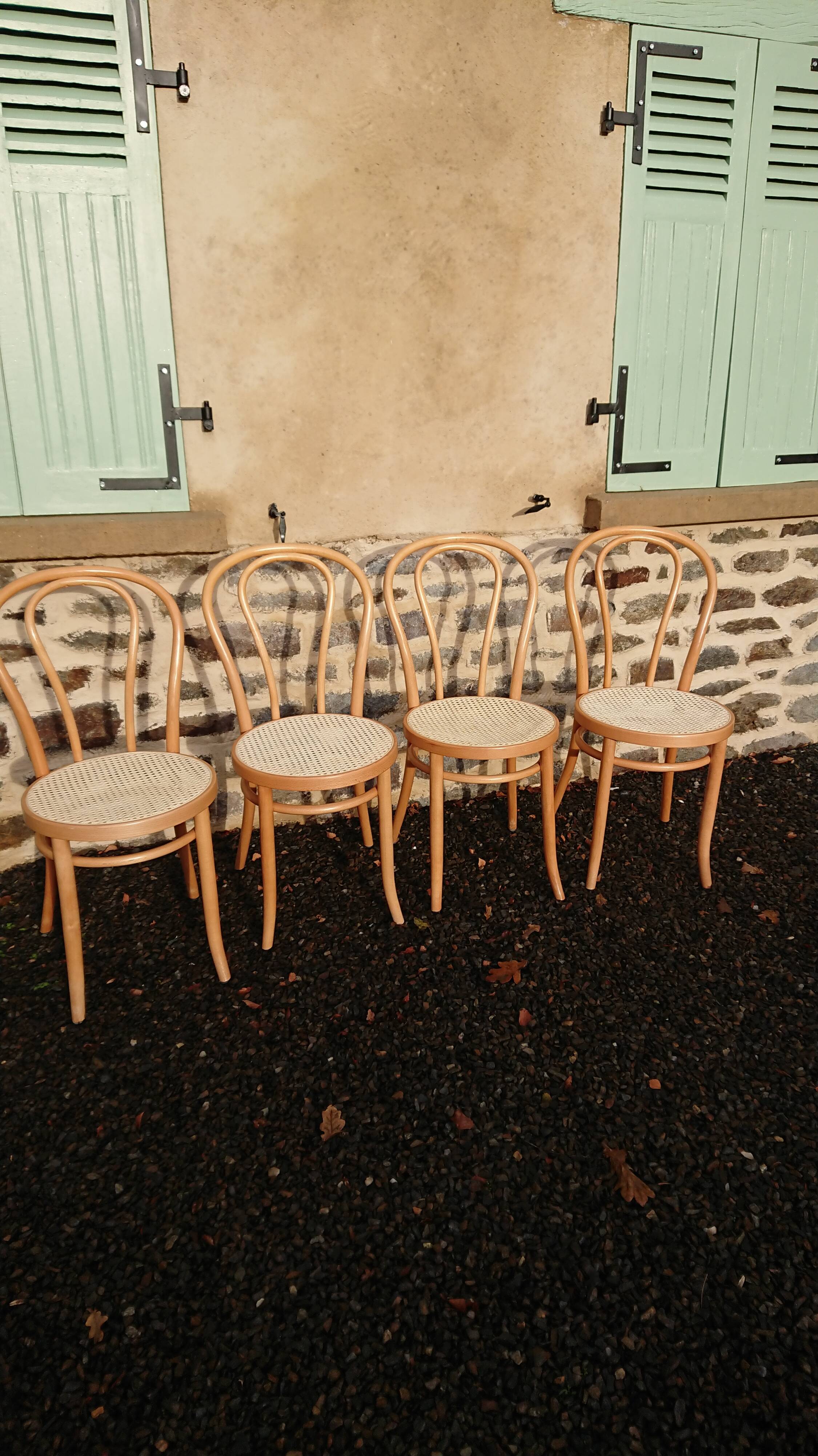 4 bistro chairs beech light