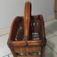 Porte-revue vintage en bambou, bois et rotin