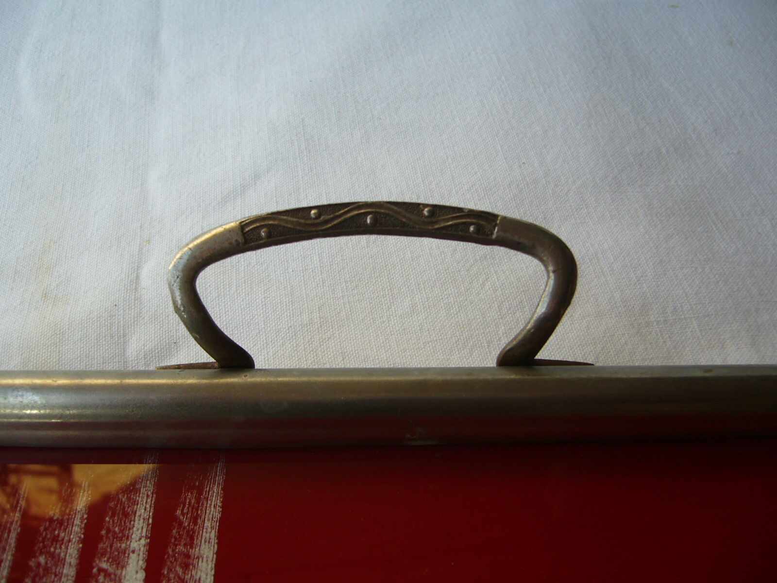 Art deco tray decorated with a lighthouse and seaside