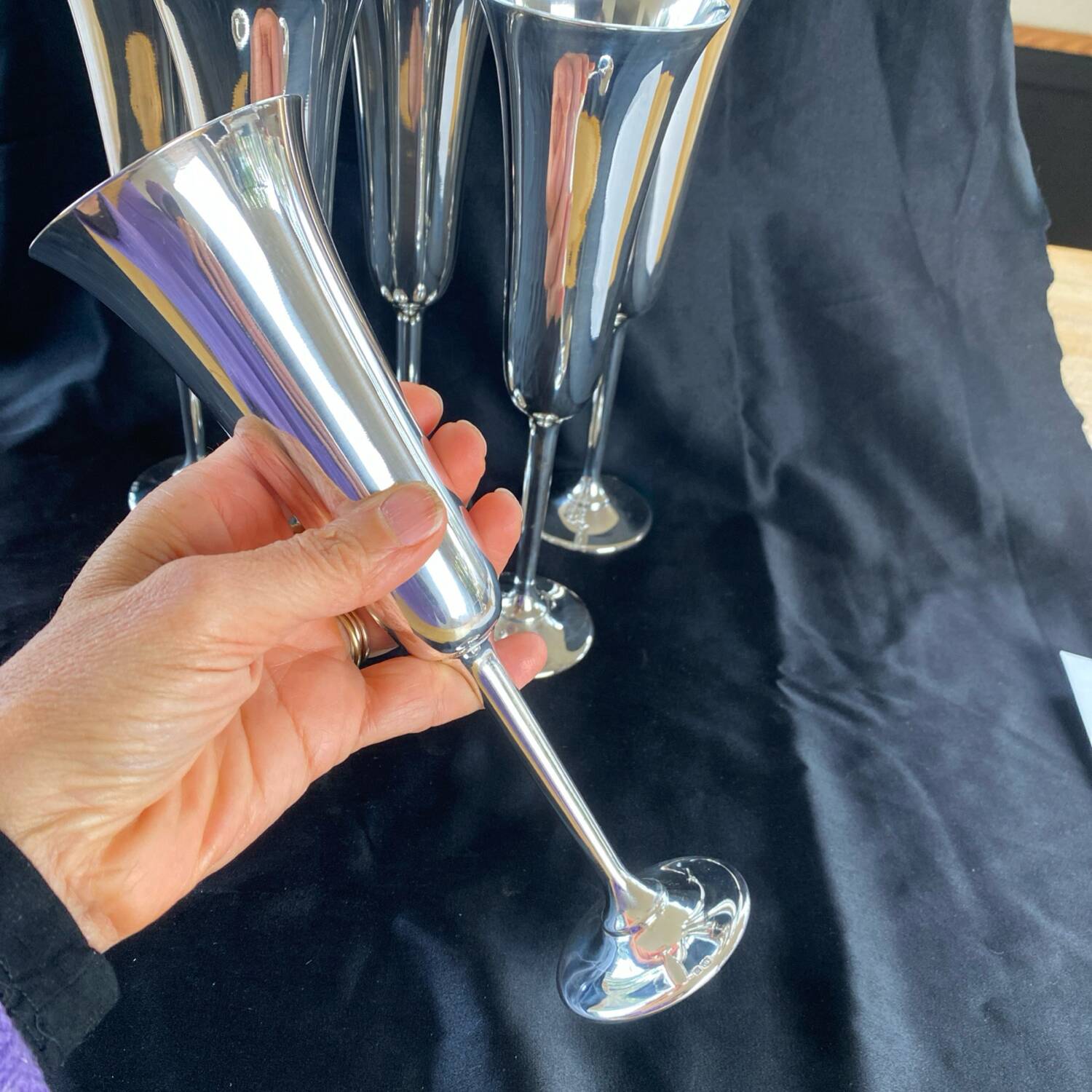 Lot of 6 silver metal cups