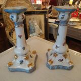 2 porcelain candlesticks