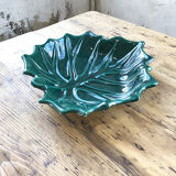 Vallauris green ceramic leaf dish
