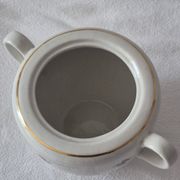 Covered sugar bowl half-porcelain Lunéville Keller and Guerin A587
