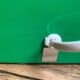 Lampadaire vert par Axel Chay pour Monoprix