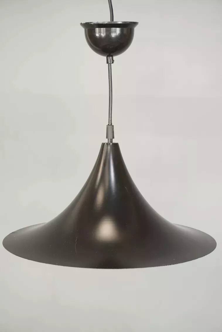 Black lacquered metal pendant light