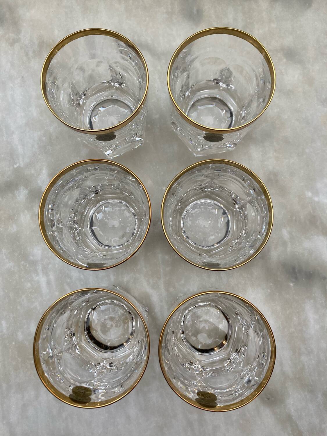 Set of 6 RCR lead crystal whisky glasses, 24% ABV, Italy