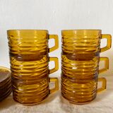 Vereco cups in amber glass