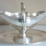 Large gravy boat on its frame, silver metal Cailar Bayard, 19th century