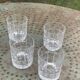 5 whisky glasses, Cristal Bayel stamps, transparent crystal with patterns