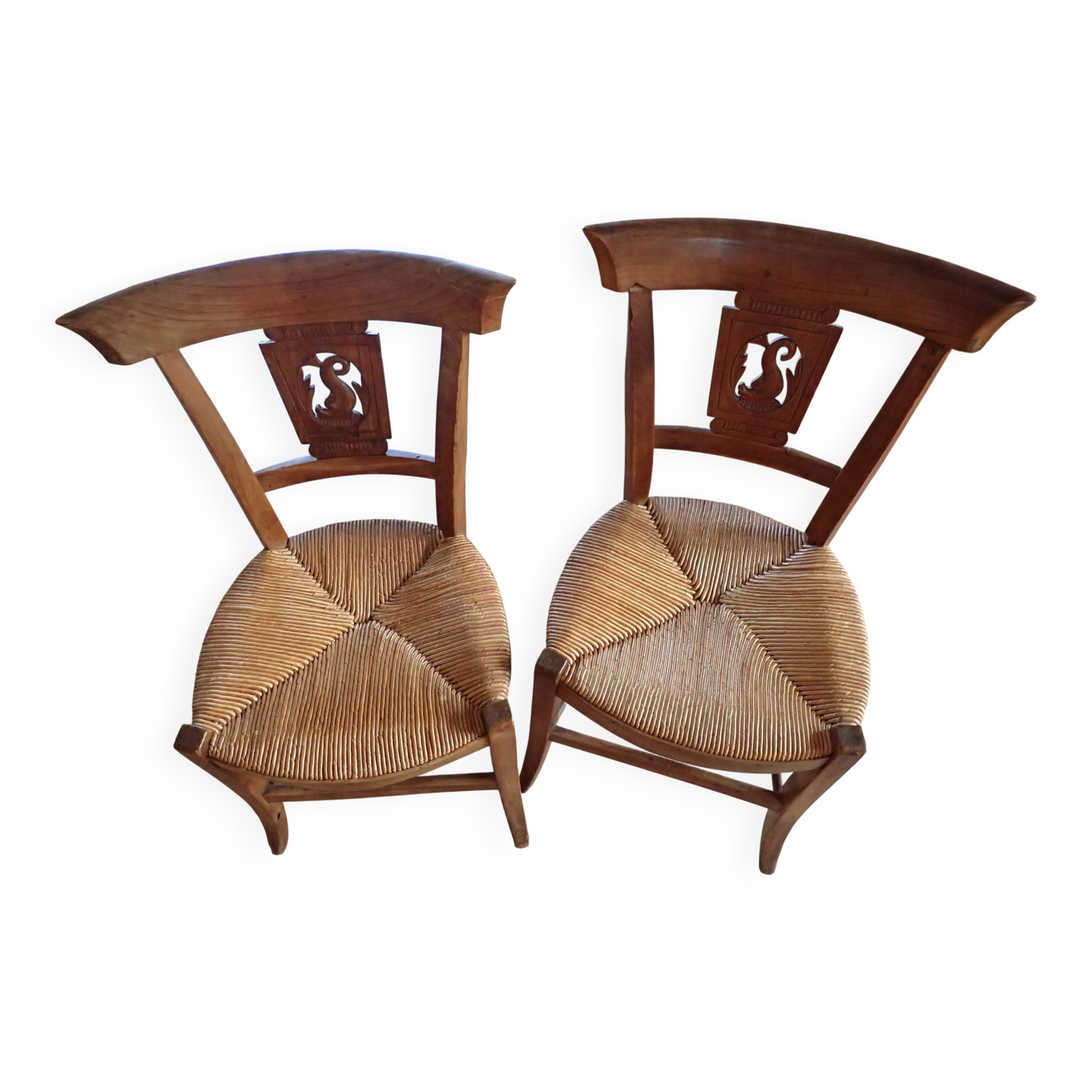 Paire de chaises dossier ajouré XIXe