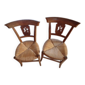 Paire de chaises dossier ajouré XIXe