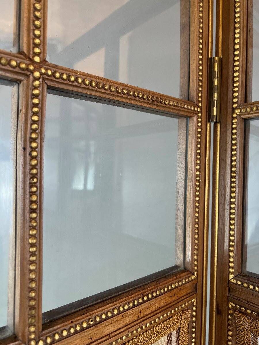 Antique Four-Leaf Screen, 19th Century flag