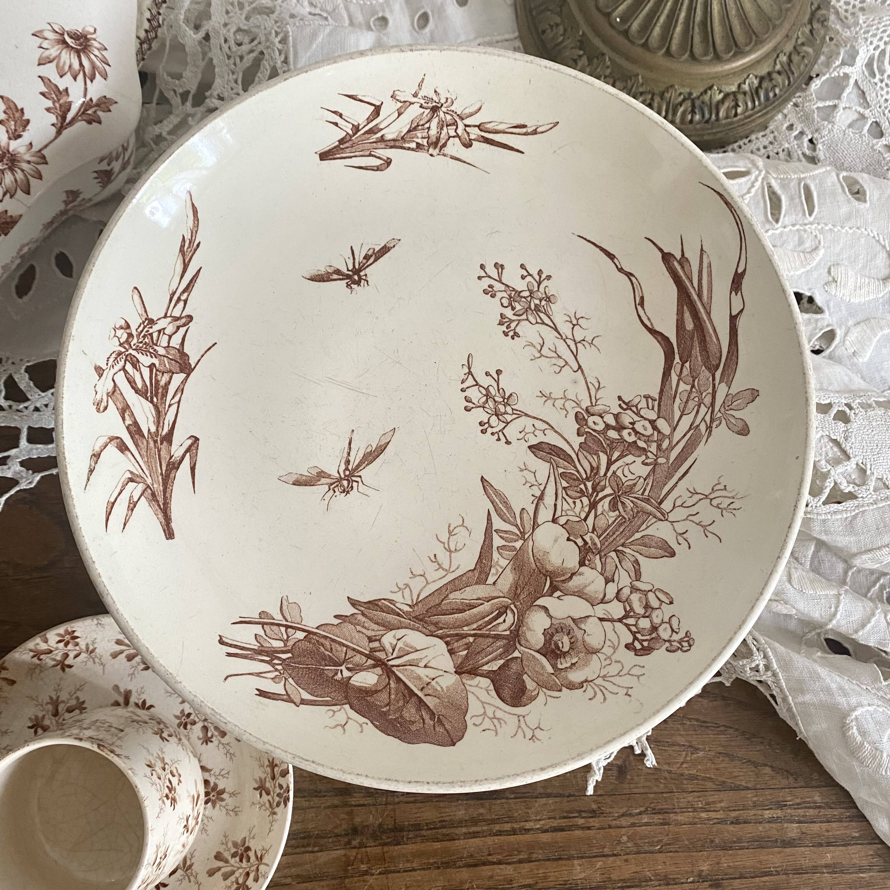 Old Luneville earthenware compote bowl