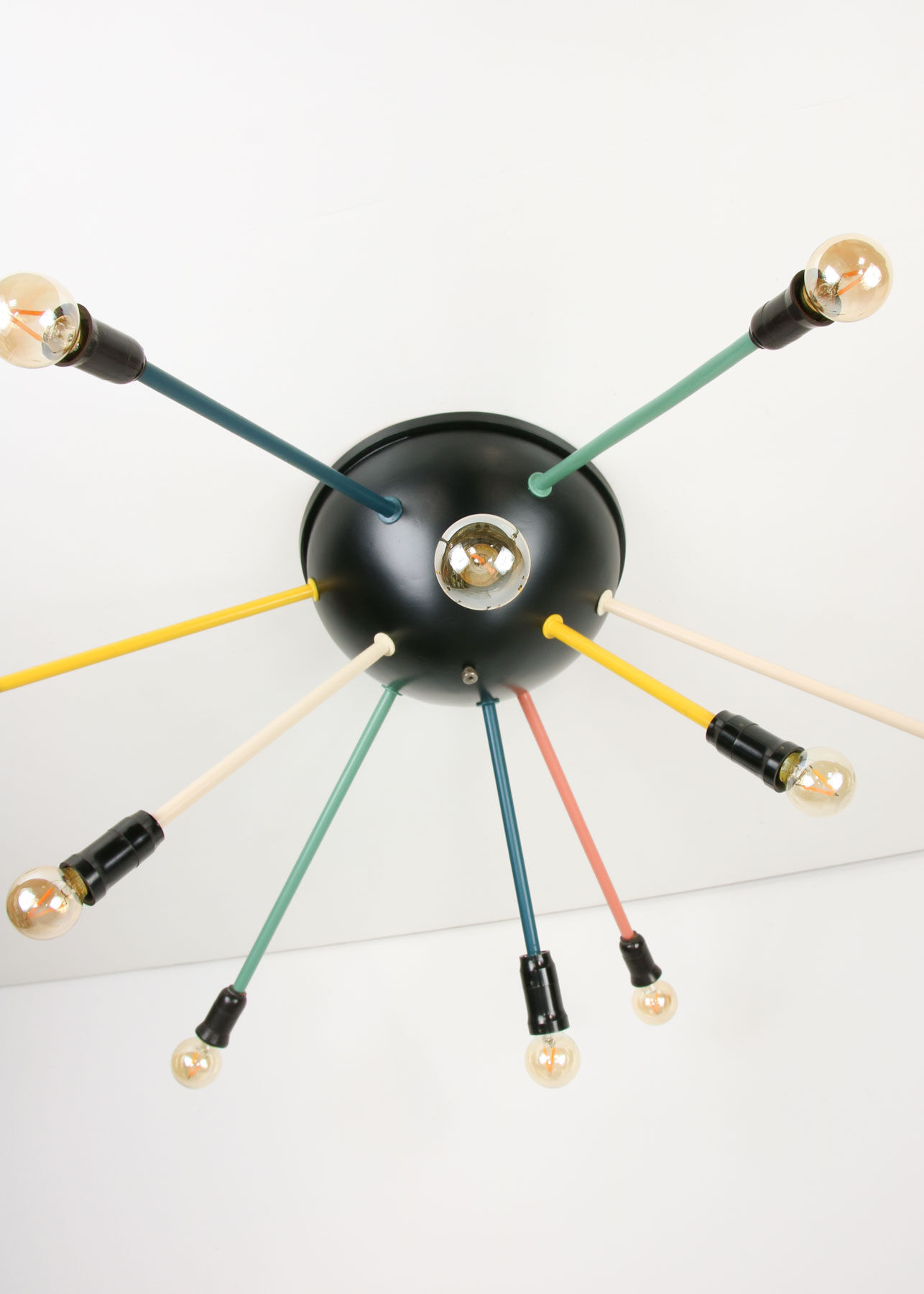 Mid-century Colourful Sputnik Chandelier, 50s