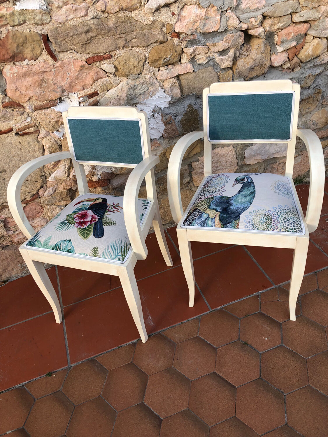 Pair of bridge armchairs