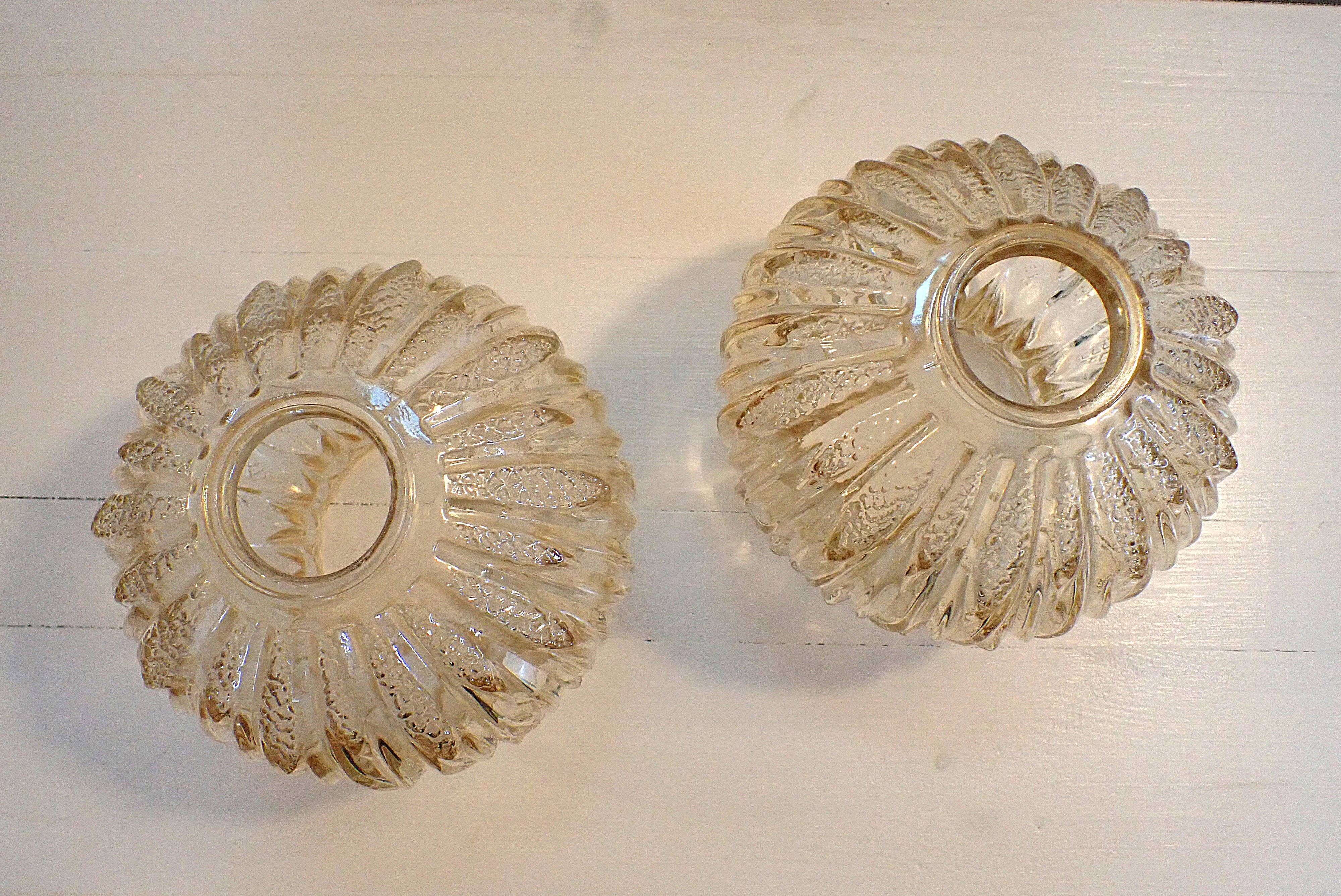 Pair of vintage globes for lighting - amber glass