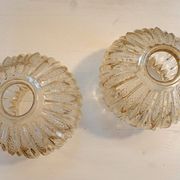 Pair of vintage globes for lighting - amber glass