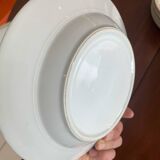 Lot of six soup plates, old, crockery, white, gilded