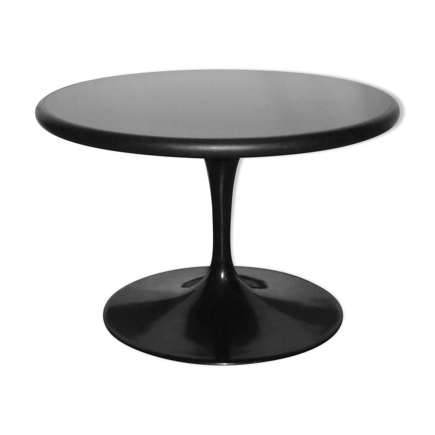 Coffee table round double-sided tray and tulip foot 70s