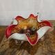 Murano glass bowl – Millefiori & red rim – 26 cm