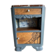 Wooden bedside on art deco marble