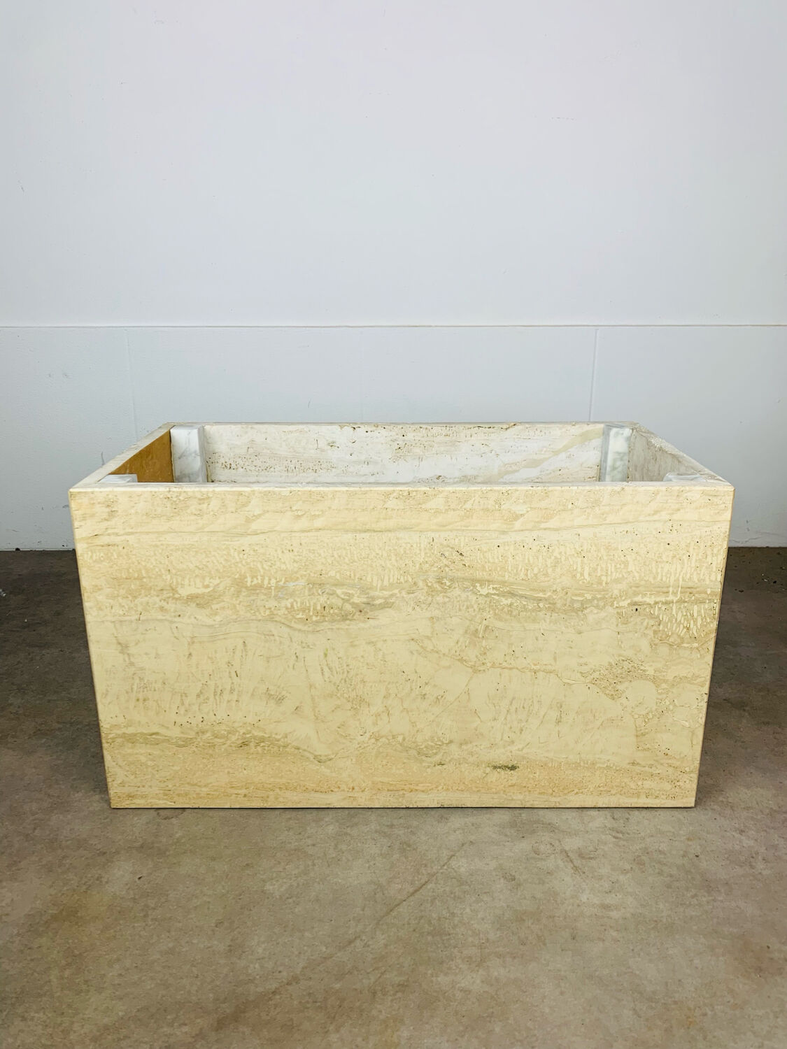 Rectangular travertine coffee table