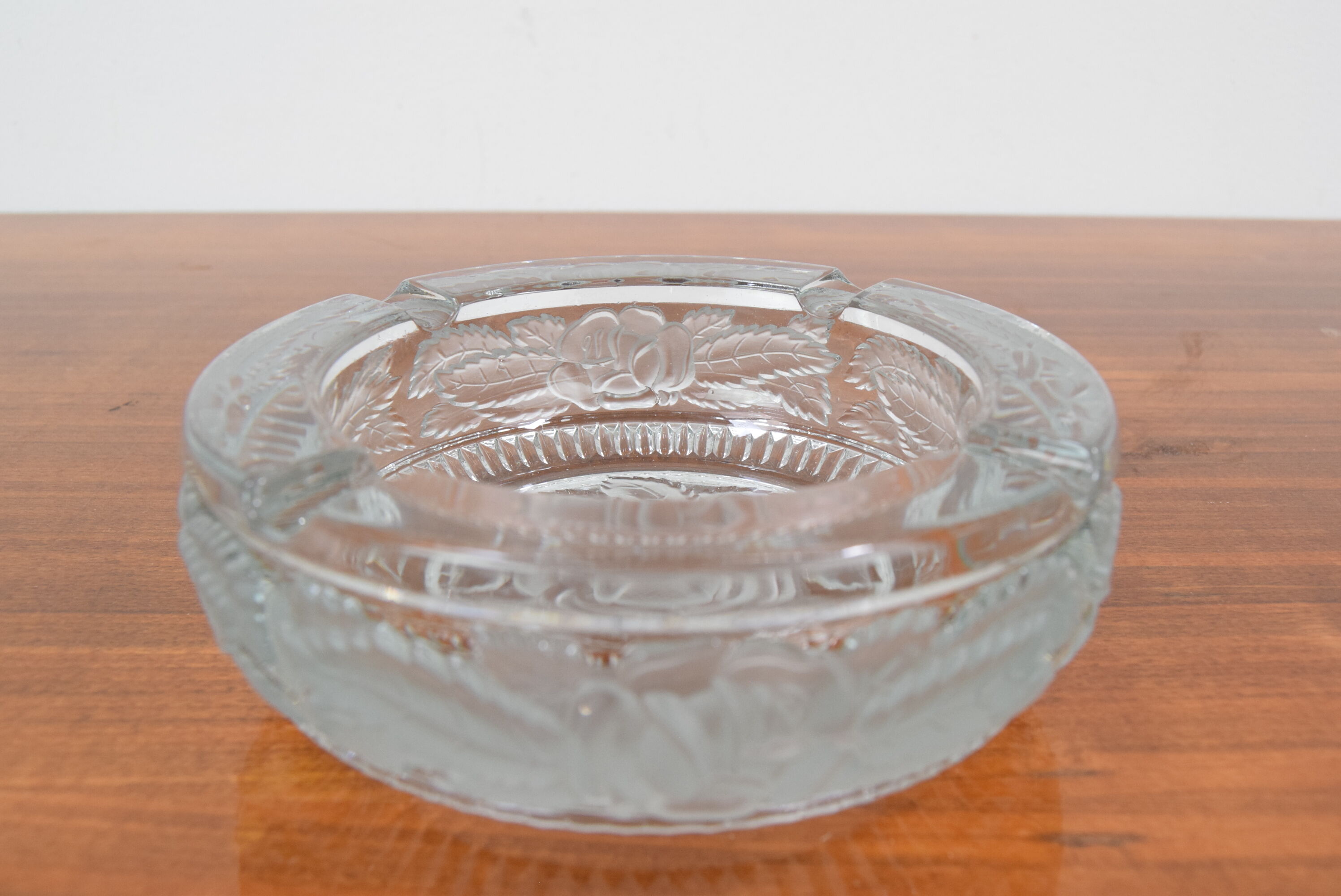 Mid century glass ashtray/bohemia cristal, 1950´s