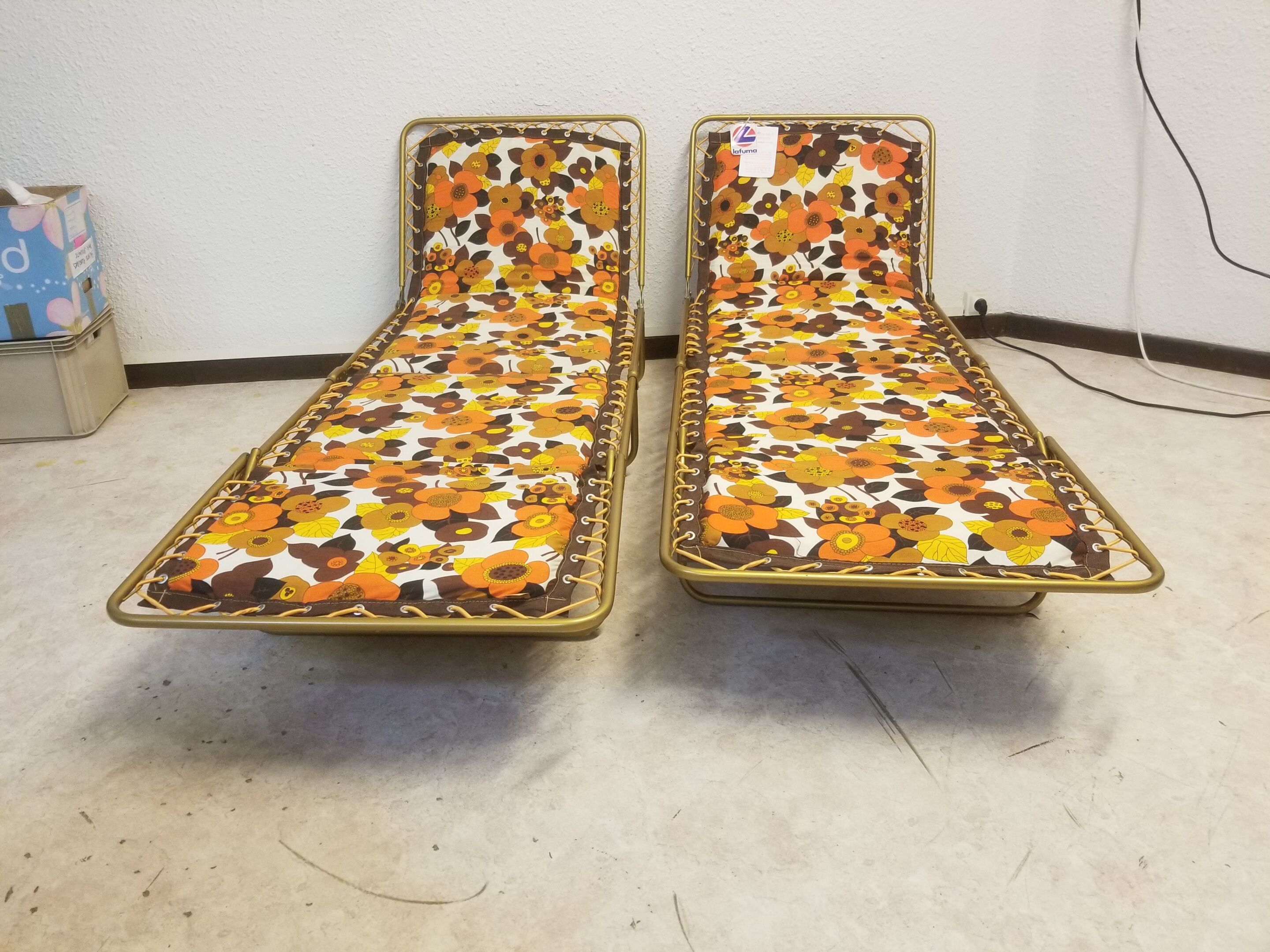 Pair of sun loungers Vintage Lafuma 1970 - NEW