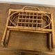 Vintage folding rattan magazine rack