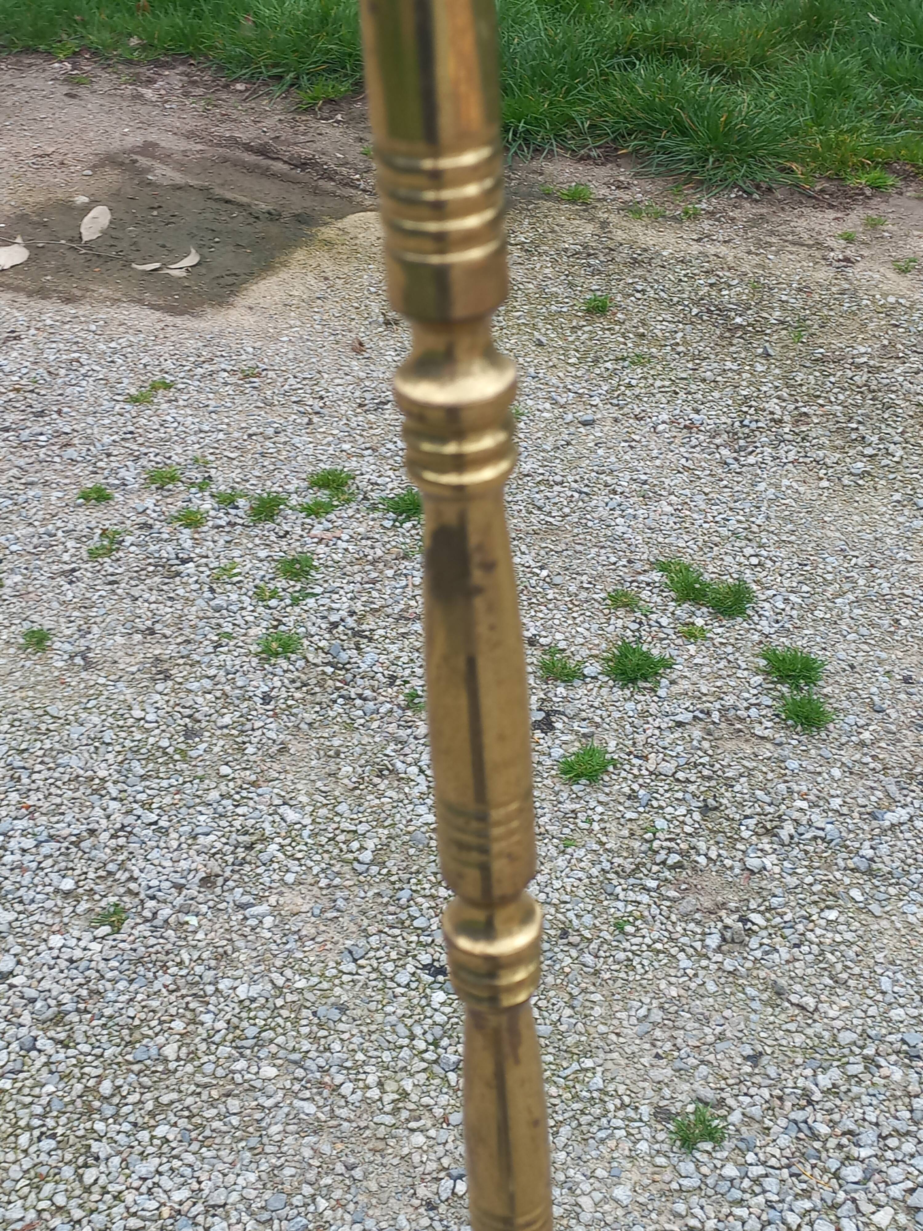 50s floor lamp in gilded brass