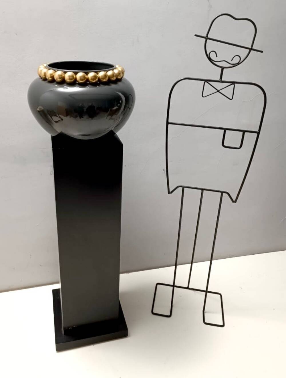 Dark Grey / Green Lacquered Ceramic Vase attr. to Domenico Rambelli, Italy