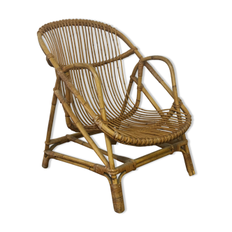 Rattan shell armchair